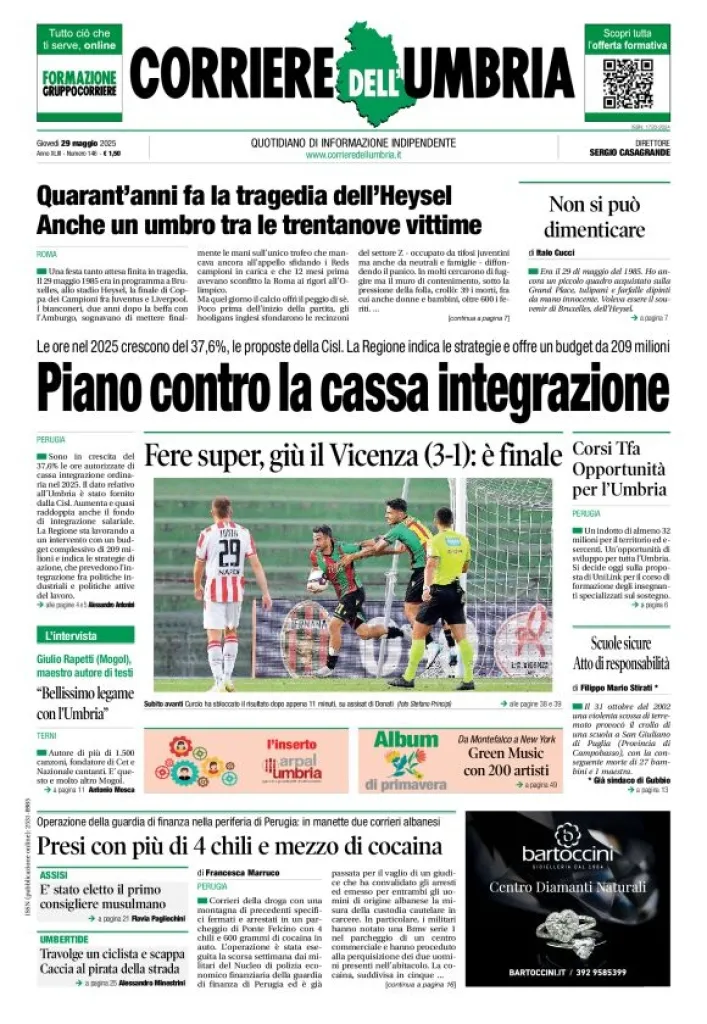 Prima-pagina-corriere umbria-del-2025-05-29